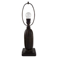 Vintage Just Andersen Table Lamp of Patinated Disko Metal, 1940s-1950s