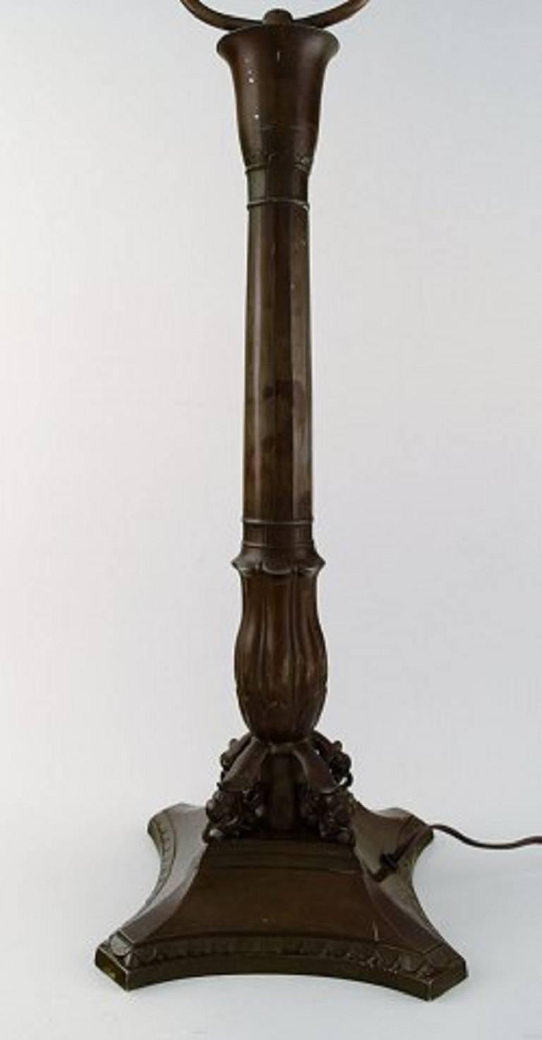 Just Andersen (1884-1943). Table lamp of patinated 