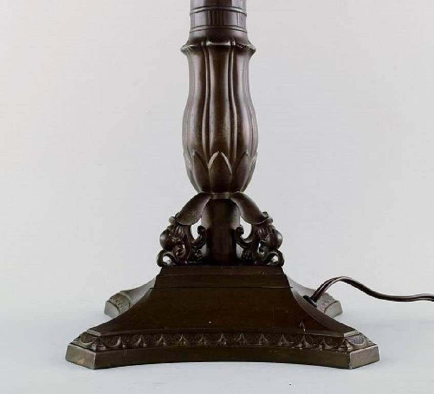 Danish Just Andersen Table Lamp of Patinated 