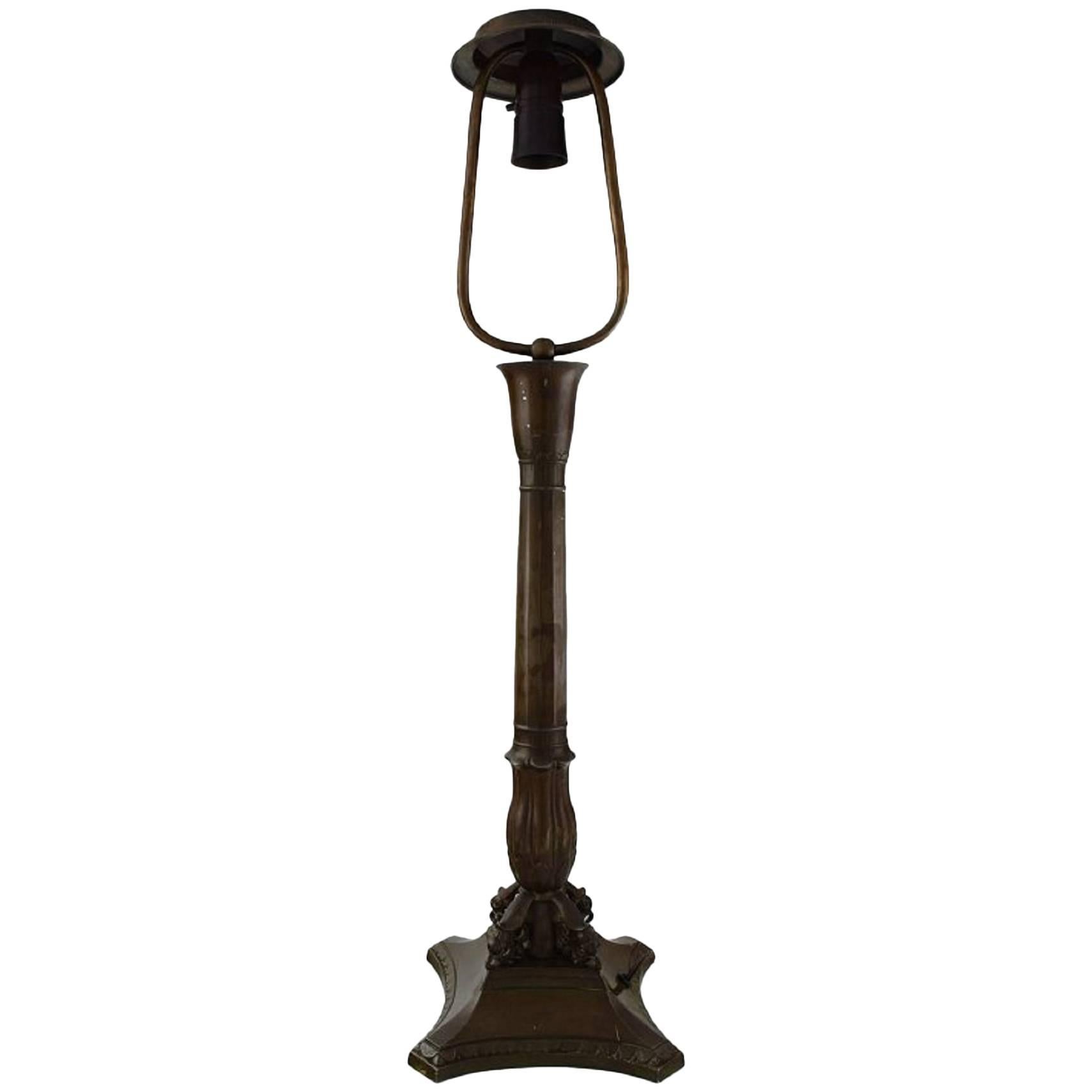 Just Andersen Table Lamp of Patinated "Disko Metal", Model D8
