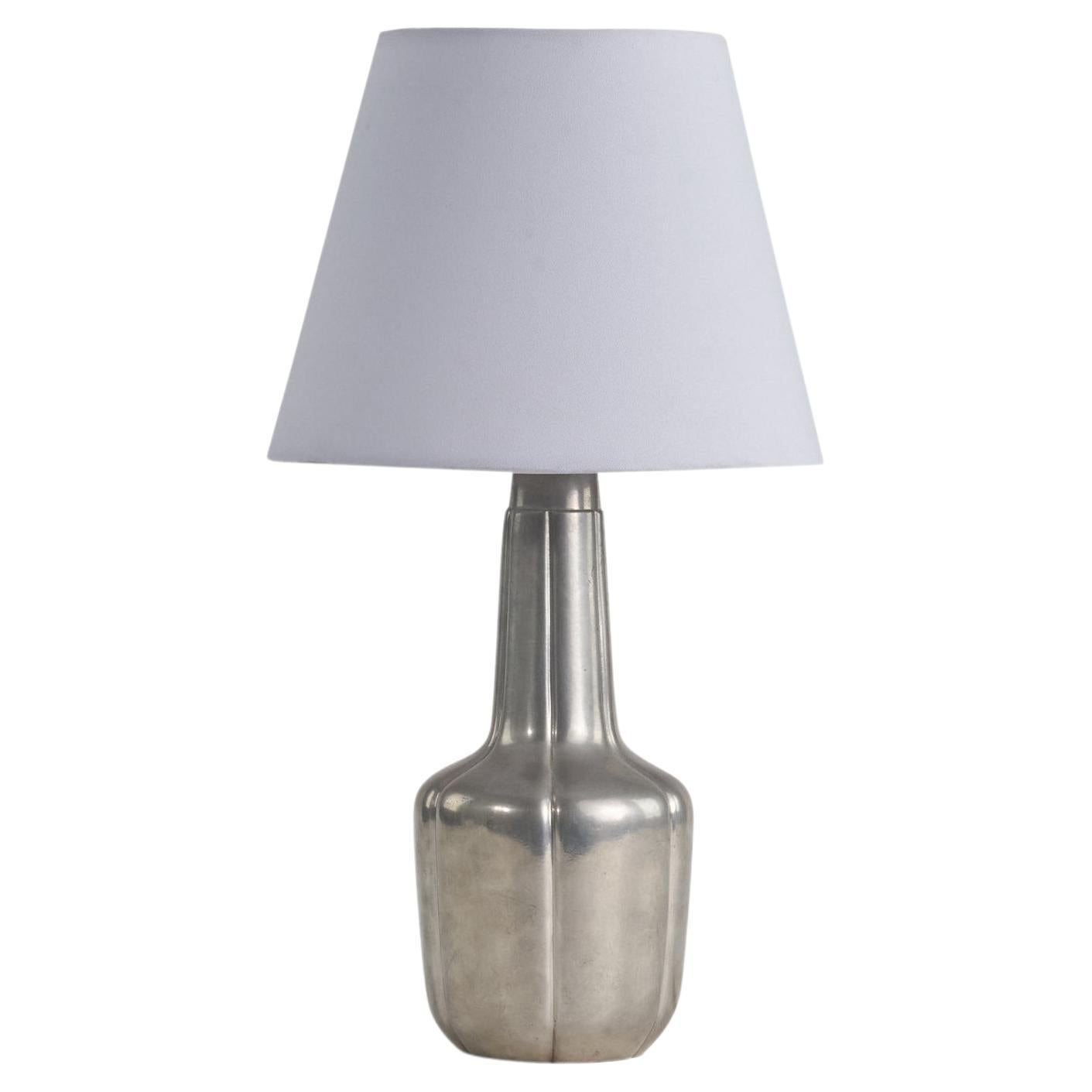Just Andersen, Table Lamp, Pewter, Denmark, 1930s For Sale