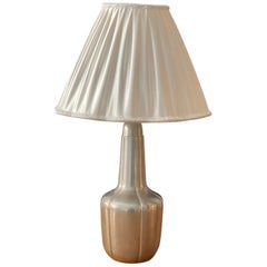 Just Andersen, Table Lamp, Pewter, White fabric, Denmark, 1930s