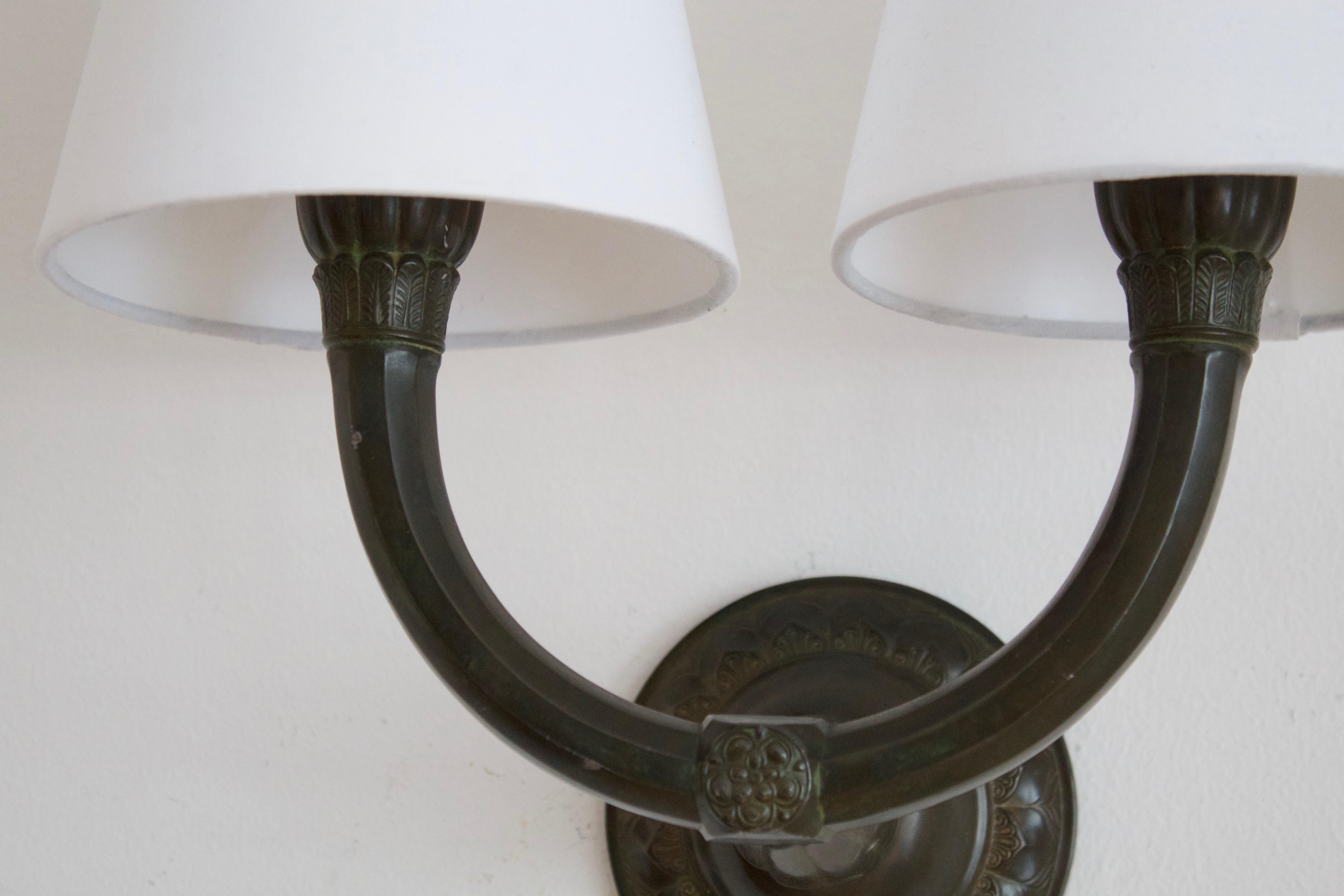 Danish Just Andersen, Two-Armed Wall Lights, 