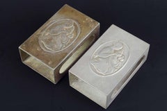 Just Andersen. Two pewter matchbox holders. Denmark, c. 1930.