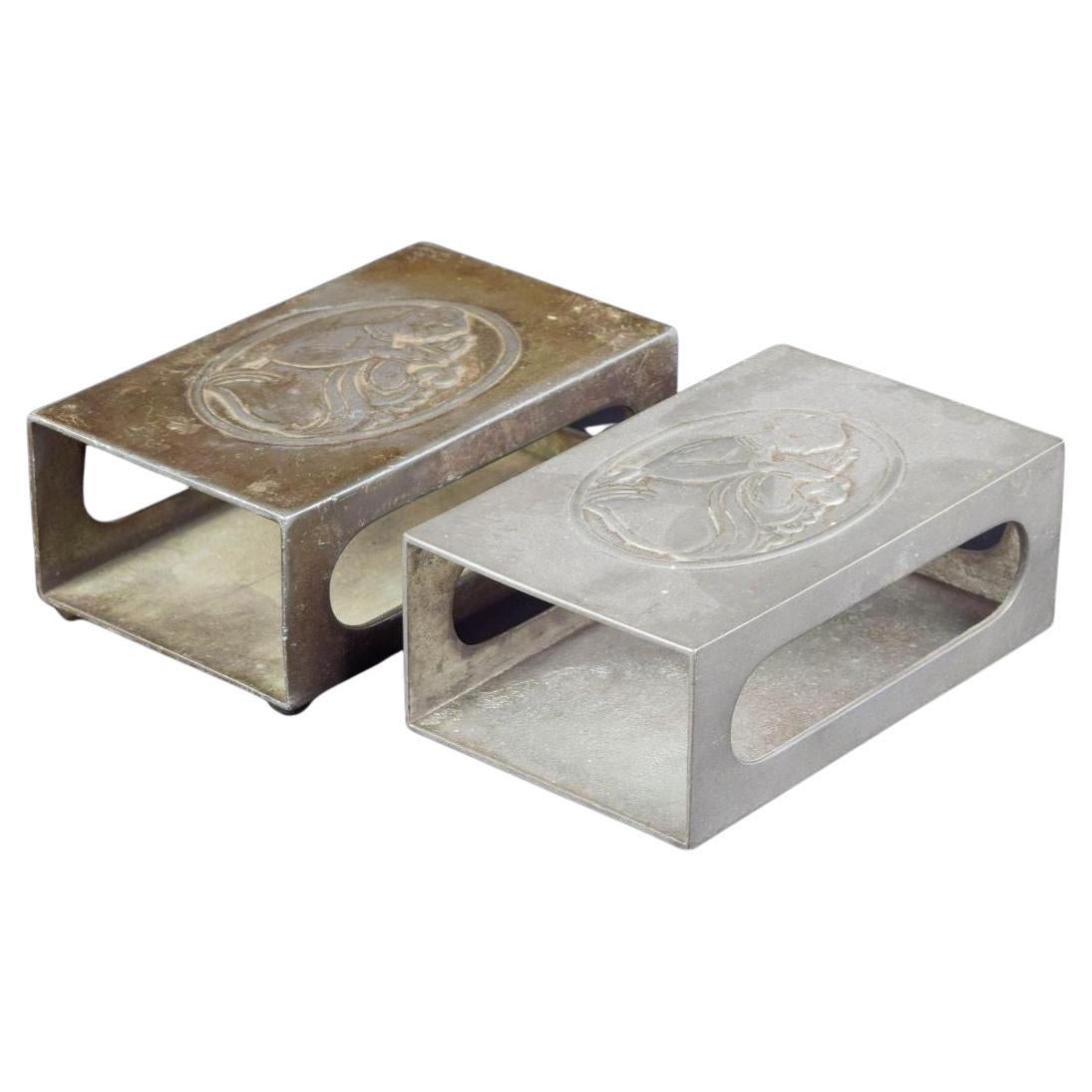 Just Andersen. Two pewter matchbox holders. Denmark, c. 1930. For Sale