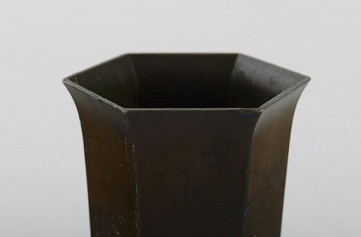 Danish Just Andersen, Two Vases in Disko Metal, 1920s-1930s
