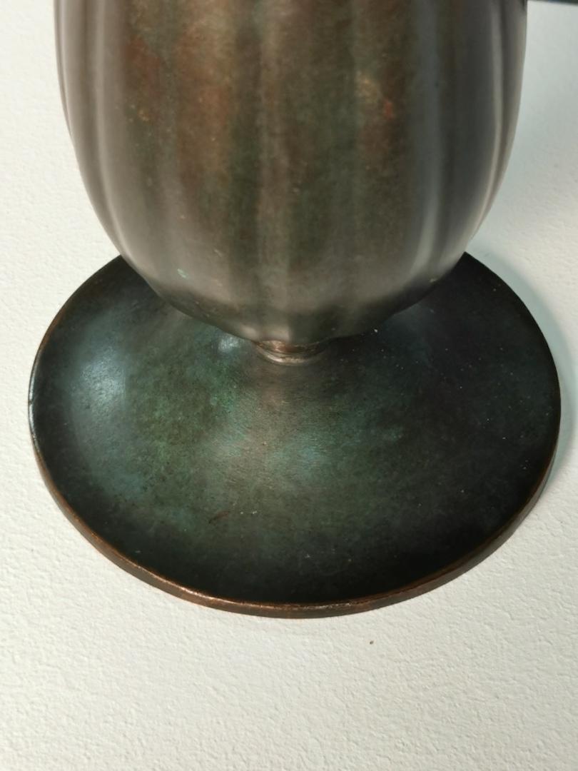 Art Deco Just Andersen Vase and Cup in Patinated Bronze, Denmark, 1930s