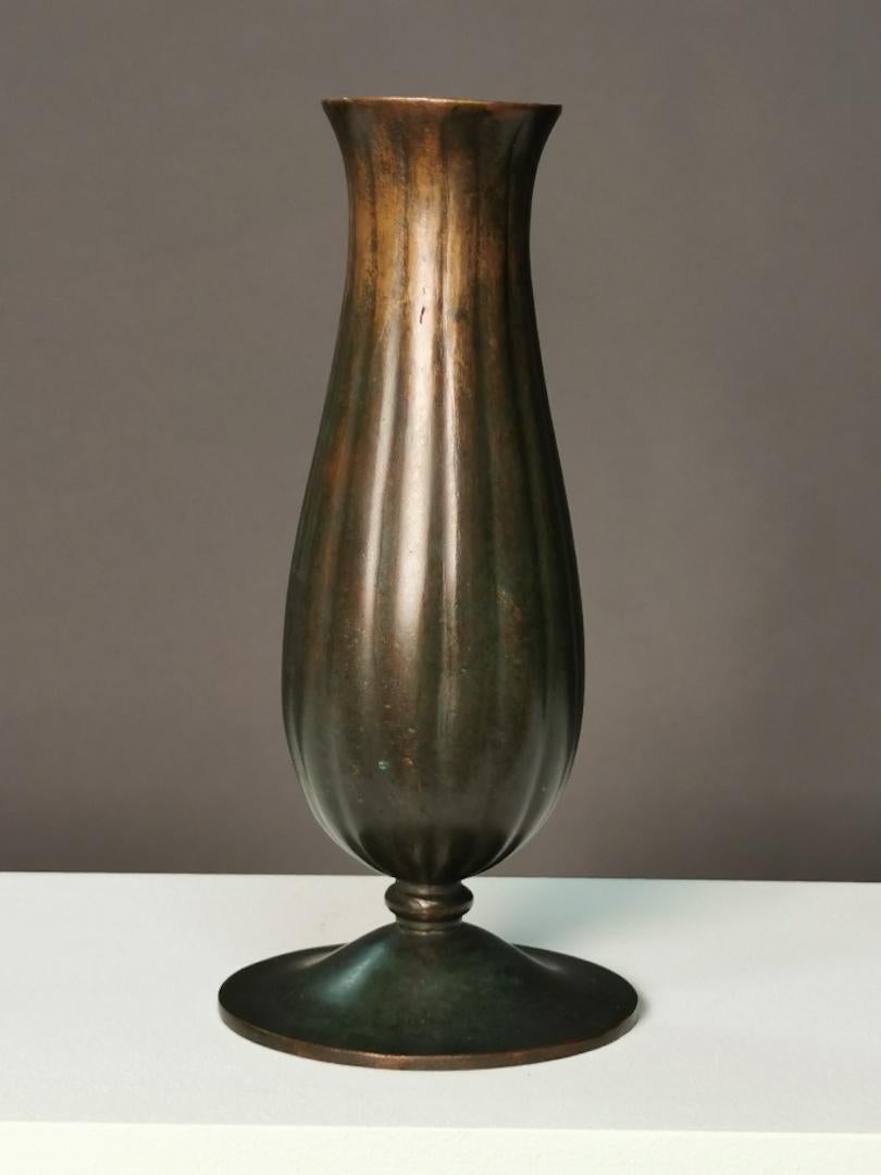 Just Andersen Vase and Cup in Patinated Bronze, Denmark, 1930s In Good Condition In Berlin, DE