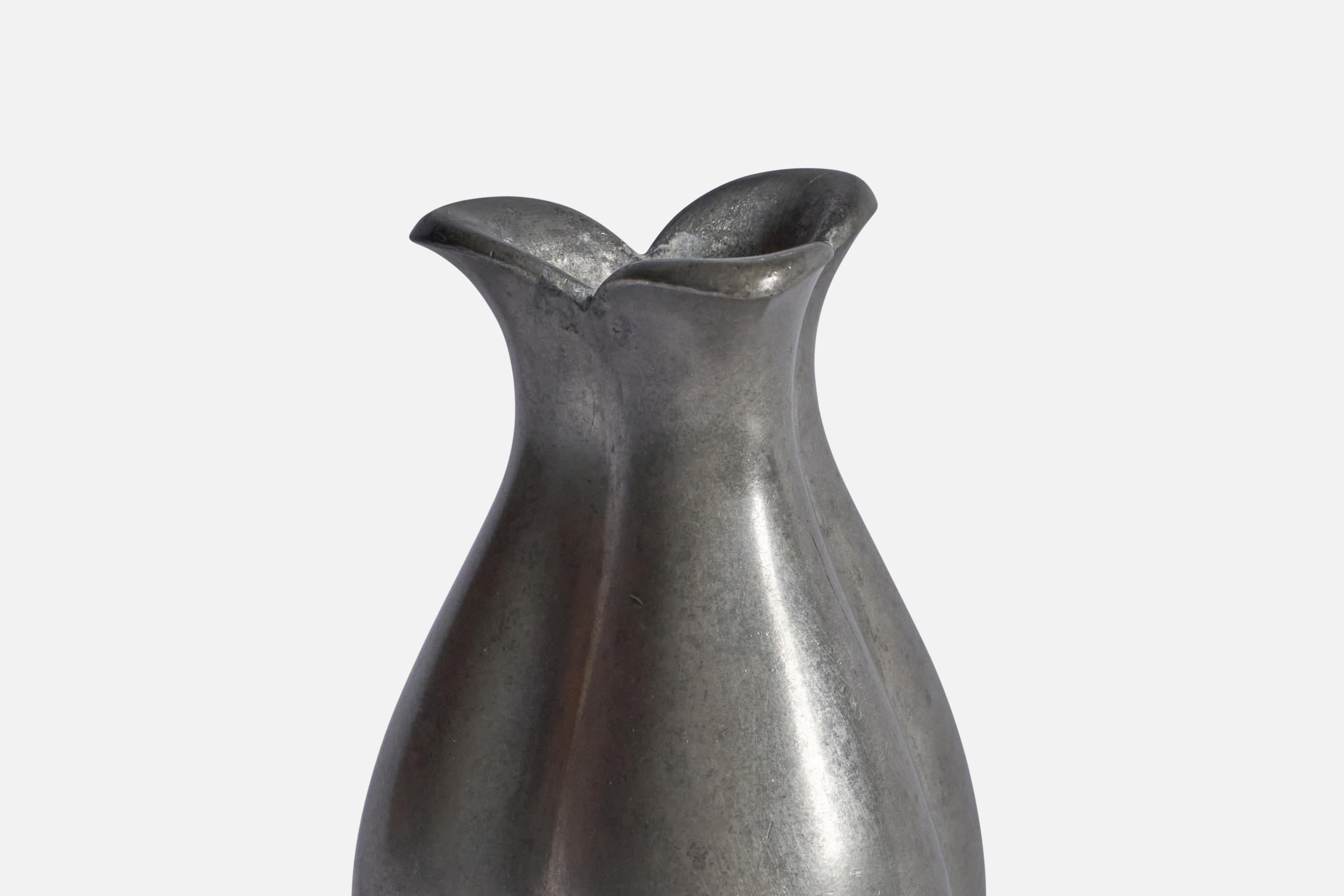 Danish Just Andersen, Vase, Pewter, Denmark, 1930s