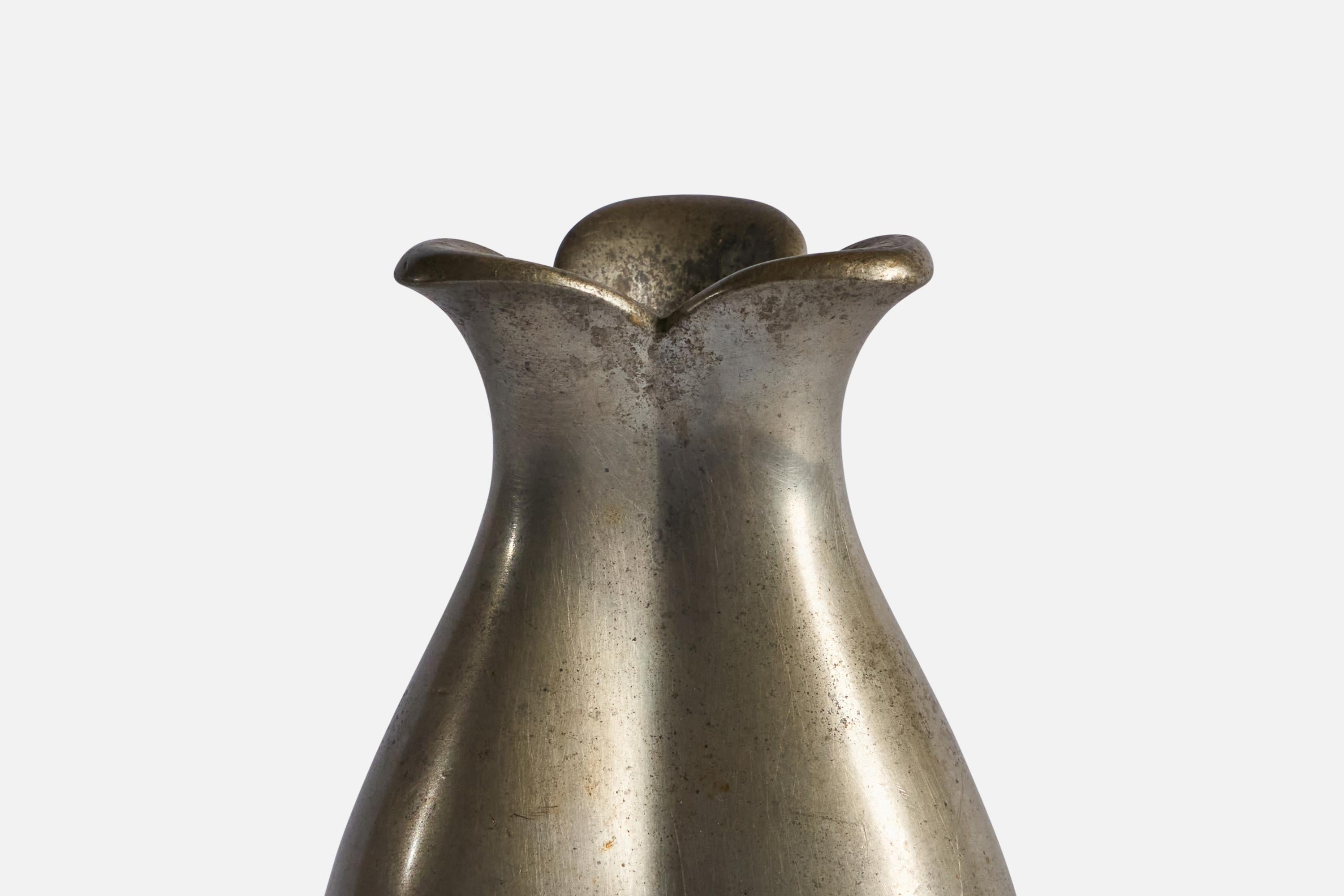 Danish Just Andersen, Vase, Pewter, Denmark, 1930s For Sale