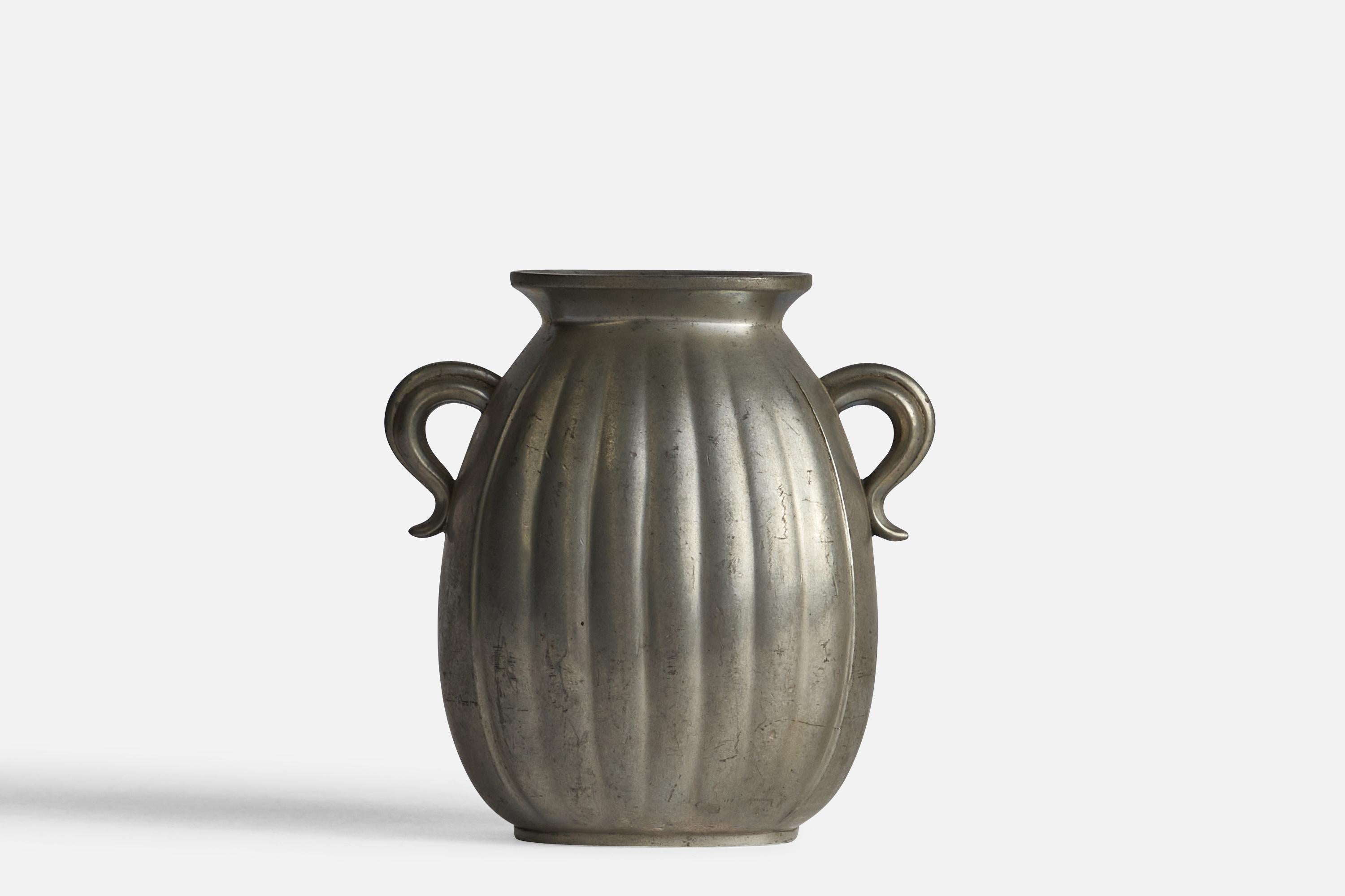 Just Andersen, Vase, Zinn, Dänemark, 1930er-Jahre (Dänisch) im Angebot