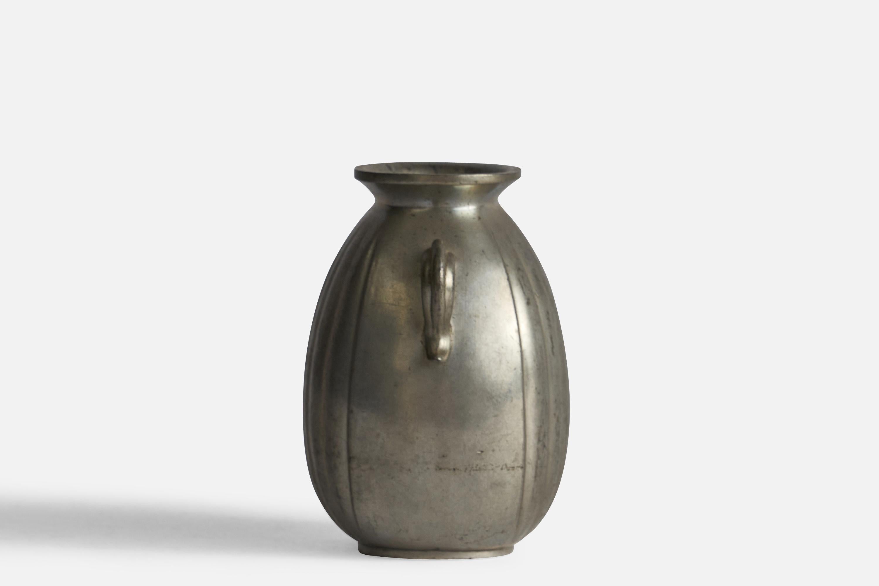 Just Andersen, Vase, Zinn, Dänemark, 1930er-Jahre im Zustand „Gut“ im Angebot in High Point, NC