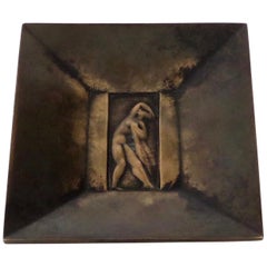 Just Anderson for GAB Swedish Art Deco Bronze Dish with Figure