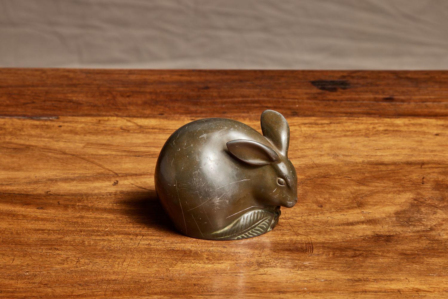 Danish Just Andersen Bronze Rabbit from 1920s