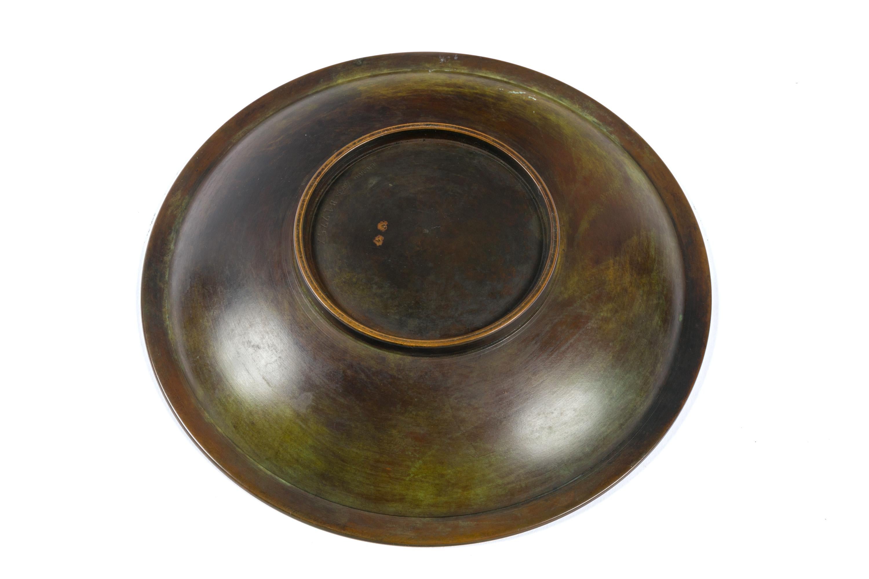 Danish Just Anderson Signed Patinated Bronze Dish or Bowl, Denmark, 1930s