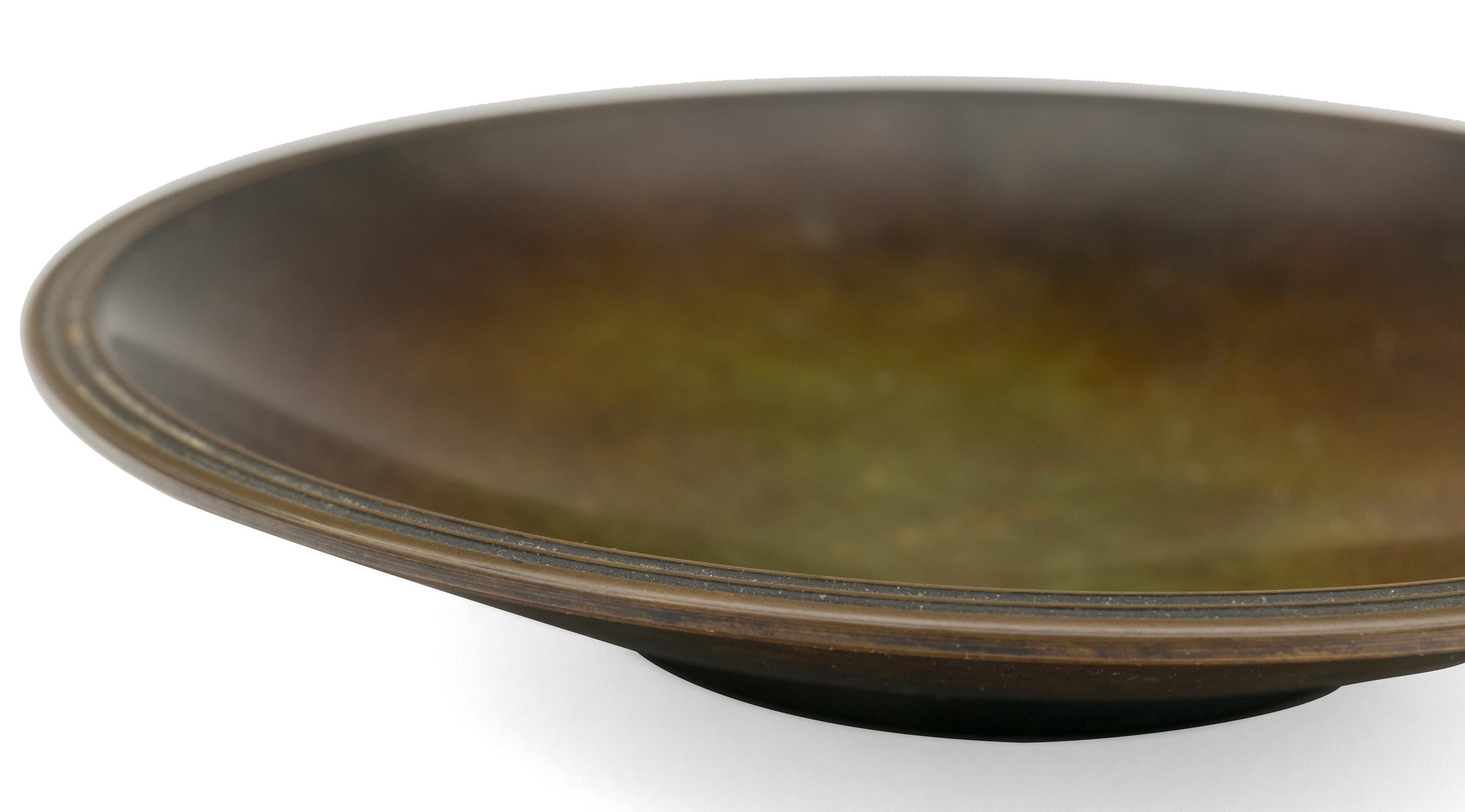 Just Anderson Signed Patinated Bronze Dish or Bowl, Denmark, 1930s In Good Condition In New York, NY
