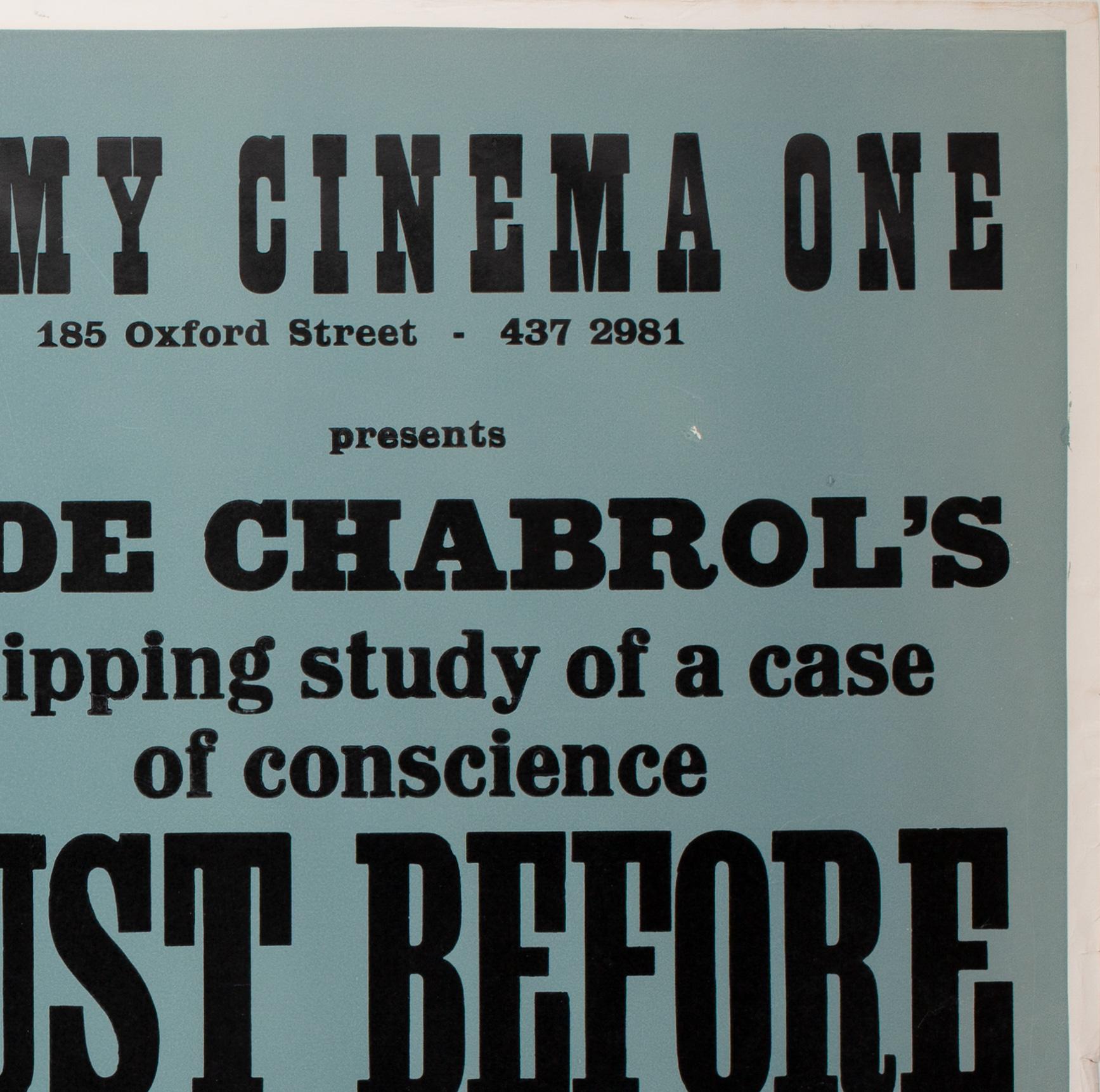 20th Century Just Before Nightfall 1973 Academy Cinema London UK Quad Film Poster, Strausfeld For Sale