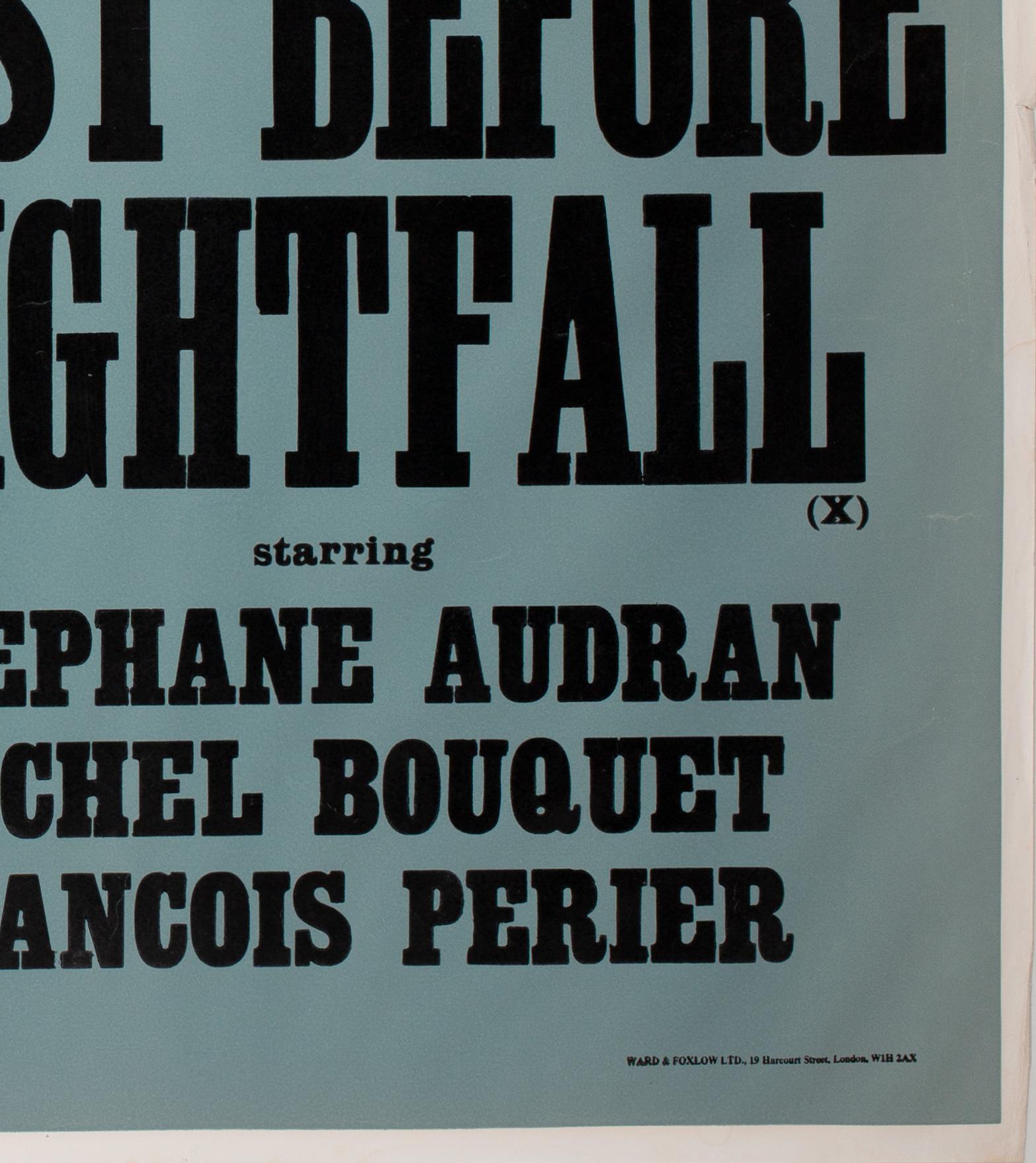 Just Before Nightfall 1973 Academy Cinema London UK Quad Film Poster, Strausfeld For Sale 2