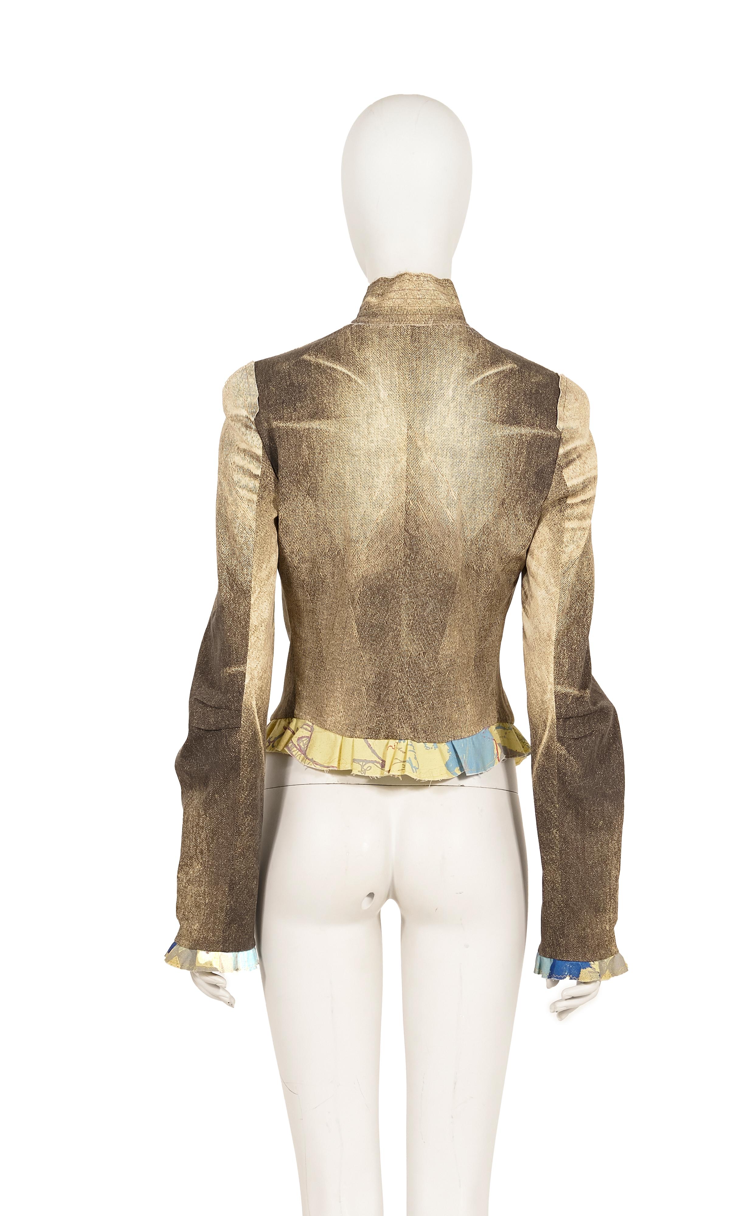 Veste en jean asymétrique en trompe-l'oeil Just Cavalli 2001 ca. Excellent état - En vente à Rome, IT