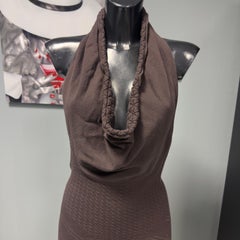 Just Cavalli braunes Neckholderkleid mit offenem Rücken - 2000s