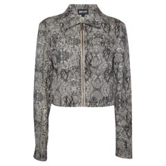 Just Cavalli Beige Tiermuster Baumwolle Cropped Jacket M