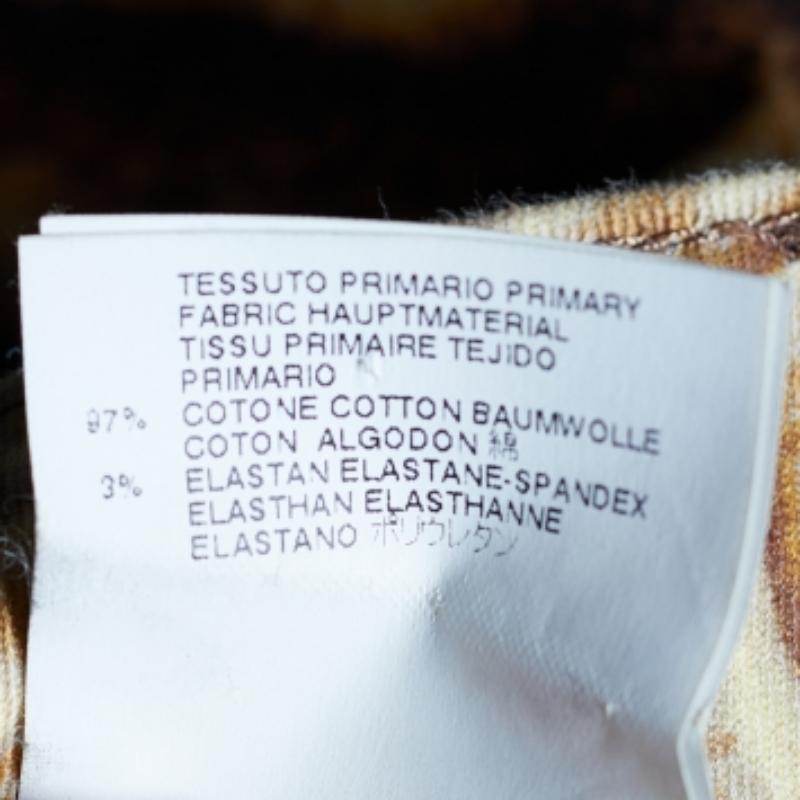 De las mujeres Just Cavalli Vaqueros rectos de algodón beige con estampado animal XL Cintura 38 en venta
