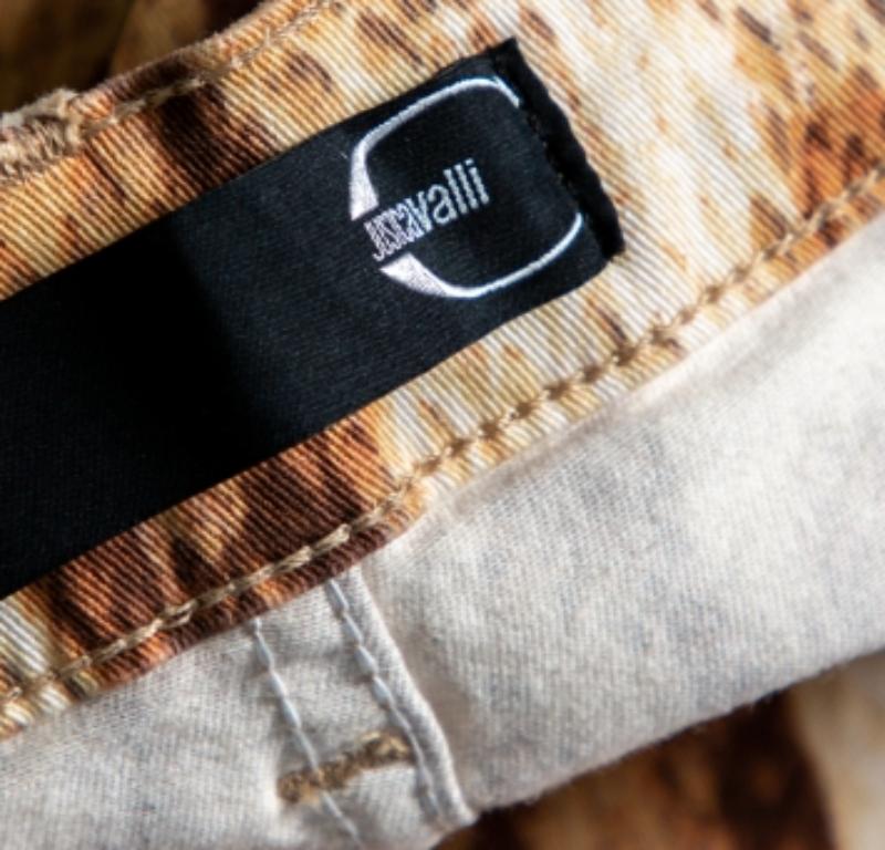 Just Cavalli Beige Animal Printed Denim Jeans M For Sale 1