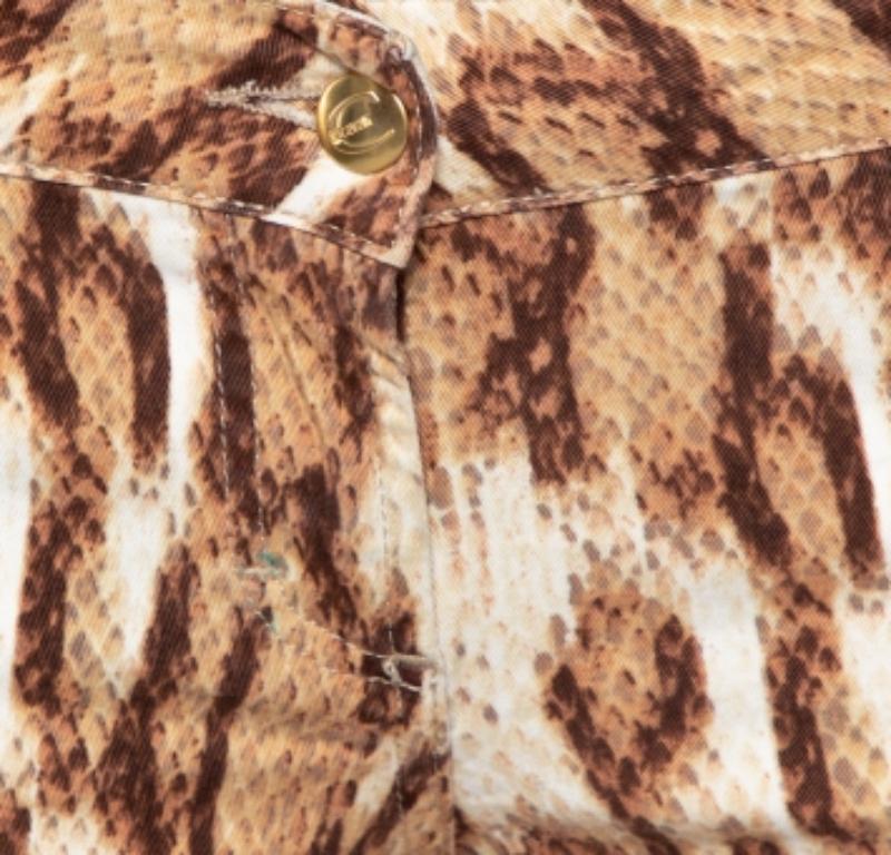 Just Cavalli Beige Animal Printed Denim Jeans M For Sale 2