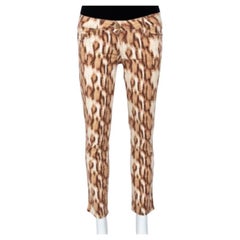 Just Cavalli Beige Animal Printed Denim Jeans M