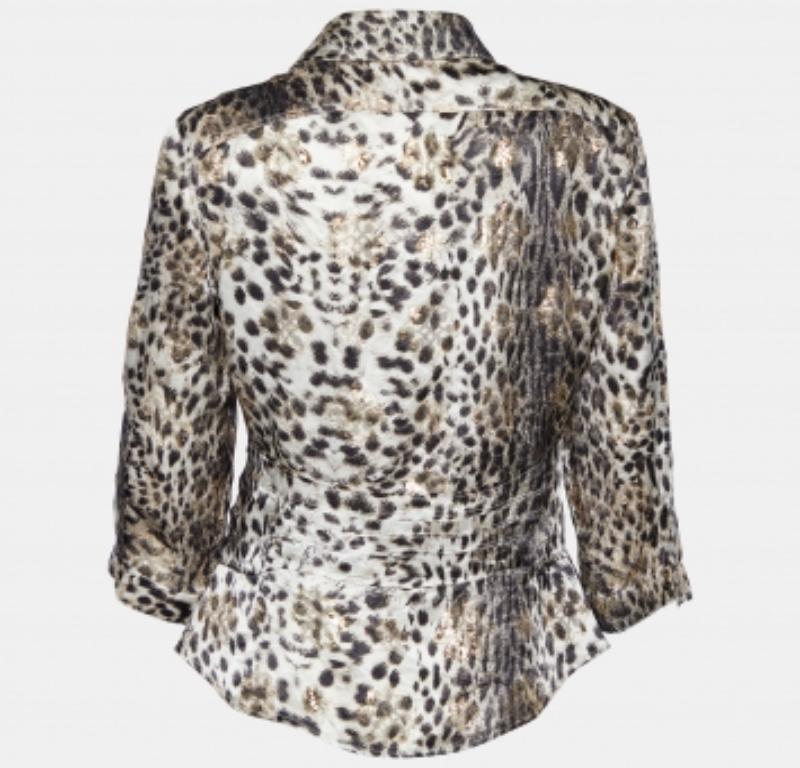 Just Cavalli Camisa Fil Coupe Beige Estampada Animales M en venta 1