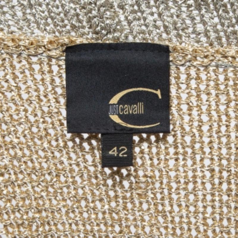 Just Cavalli - Maglione in maglia lurex beige - M. I. In condizioni buone in vendita a Dubai, Al Qouz 2