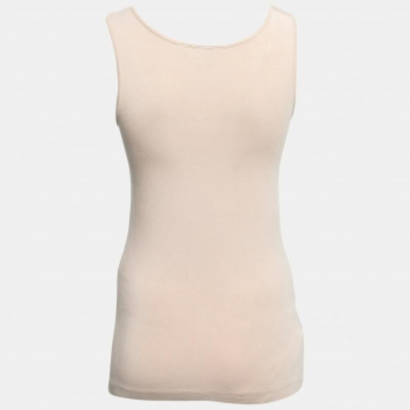 Just Cavalli Top sin mangas de punto estampado beige S Beige en venta