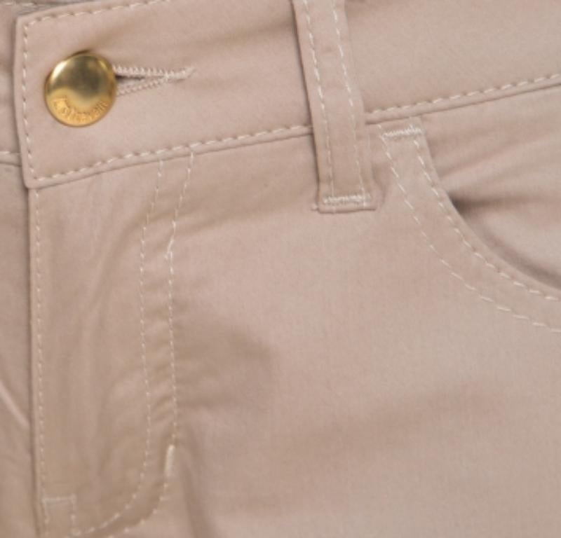 Juste Cavalli  Mini-short en coton extensible beige à bordures contrastées S en vente 2