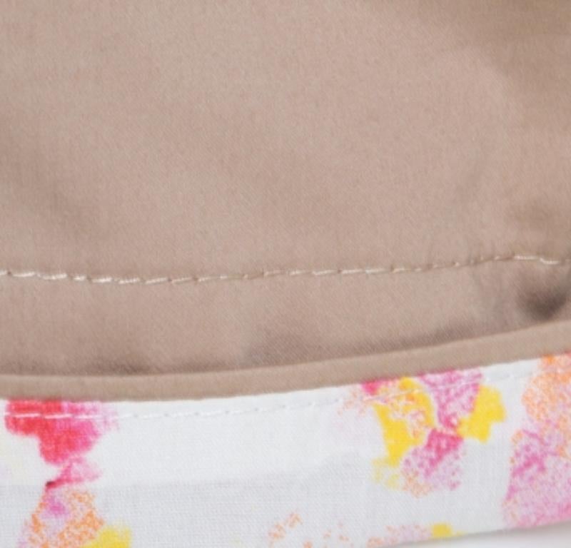 Juste Cavalli  Mini-short en coton extensible beige à bordures contrastées S en vente 3