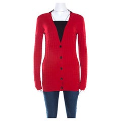 Just Cavalli Bicolor Texturierte Strickjacke aus Wolle mit Knopfleiste XS