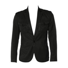 Just Cavalli Black Cotton Trim Detail Blazer L