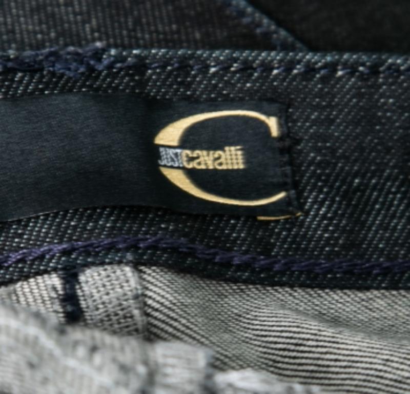 Noir Just Cavalli Jean évasé en denim noir M/ Taille : 32