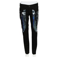 Just Cavalli Black Denim Sequin Embellished Jeans M