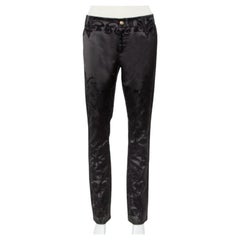 Just Cavalli Black Flocked Satin Tapered Leg Just Chic Jeggings L