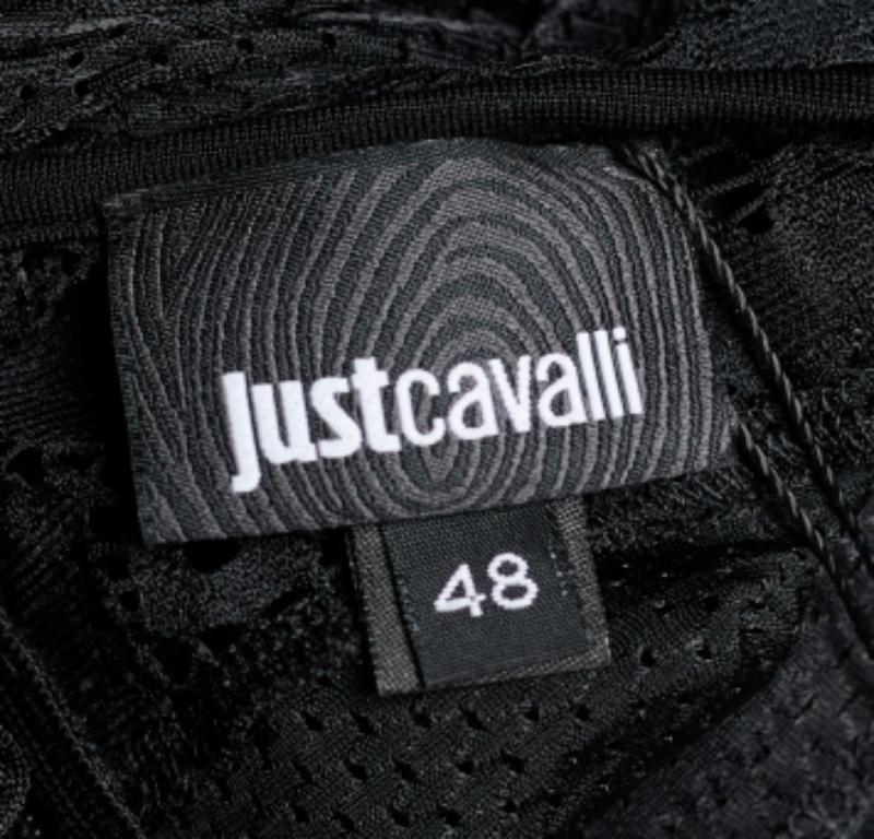 Just Cavalli - Top senza maniche in jersey nero con bordo in pizzo L.L.A. In condizioni buone in vendita a Dubai, Al Qouz 2