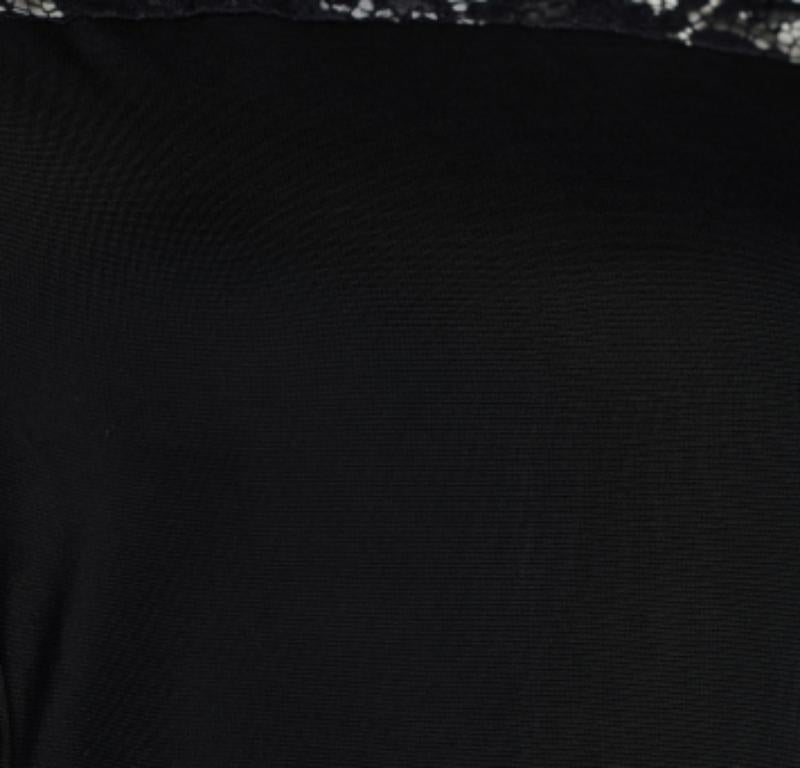 Donna Just Cavalli - Top senza maniche in jersey nero con bordo in pizzo L.L.A. in vendita