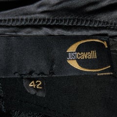 Just Cavalli Black Jersey & Satin Detail Mini Skirt M