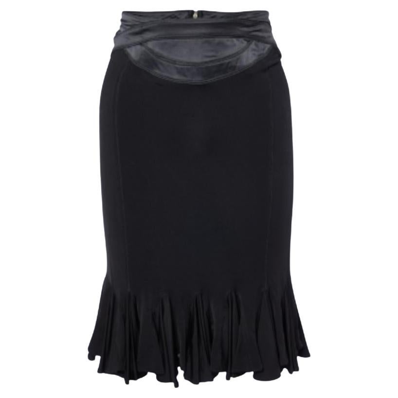 Just Cavalli Black Jersey & Satin Detail Mini Skirt M