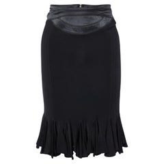 Just Cavalli Black Jersey & Satin Detail Mini Skirt M