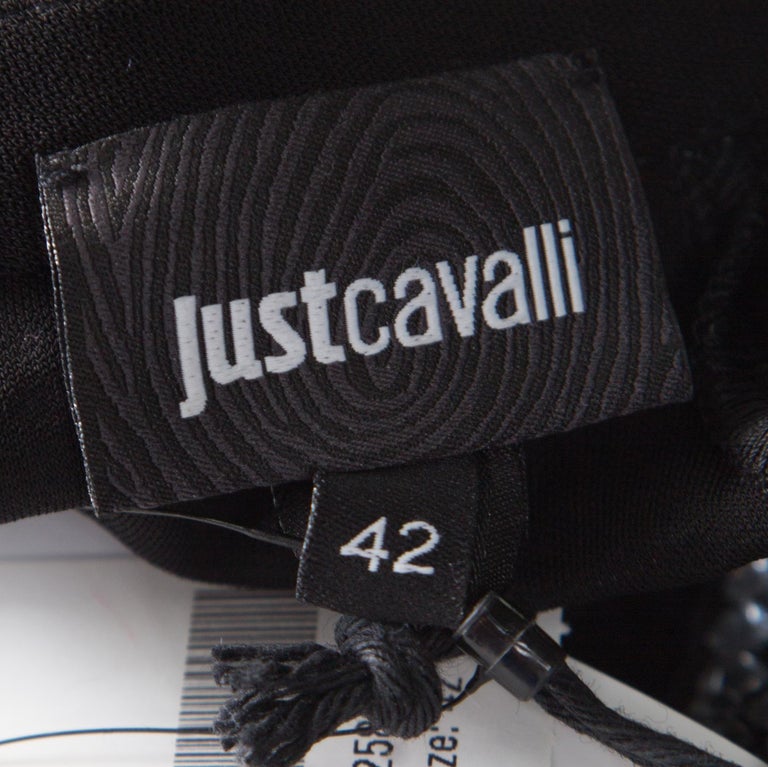 Just Cavalli Black Knit Multicolor Crystal Embellished Long Sleeve ...