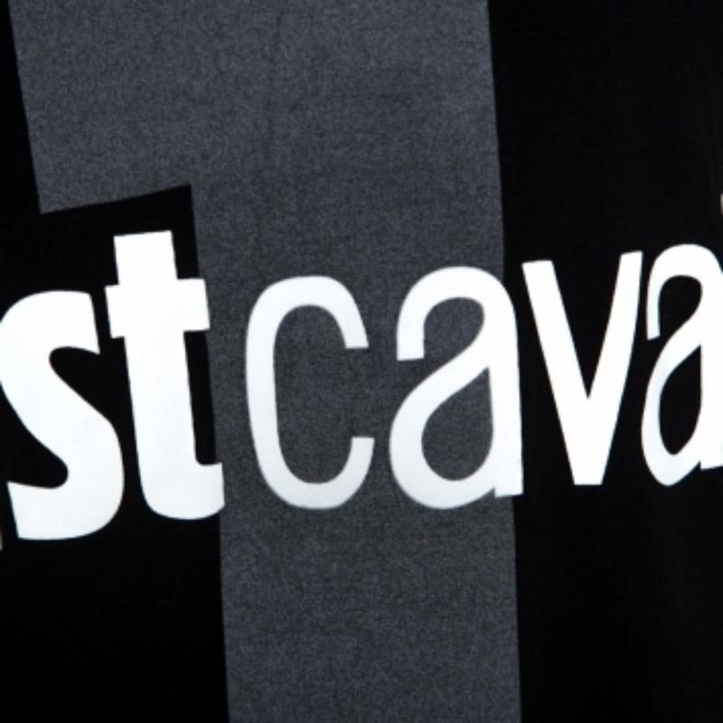 Just Cavalli Schwarzes übergroßes T-Shirt aus Jersey mit Logodruck XXS Damen im Angebot
