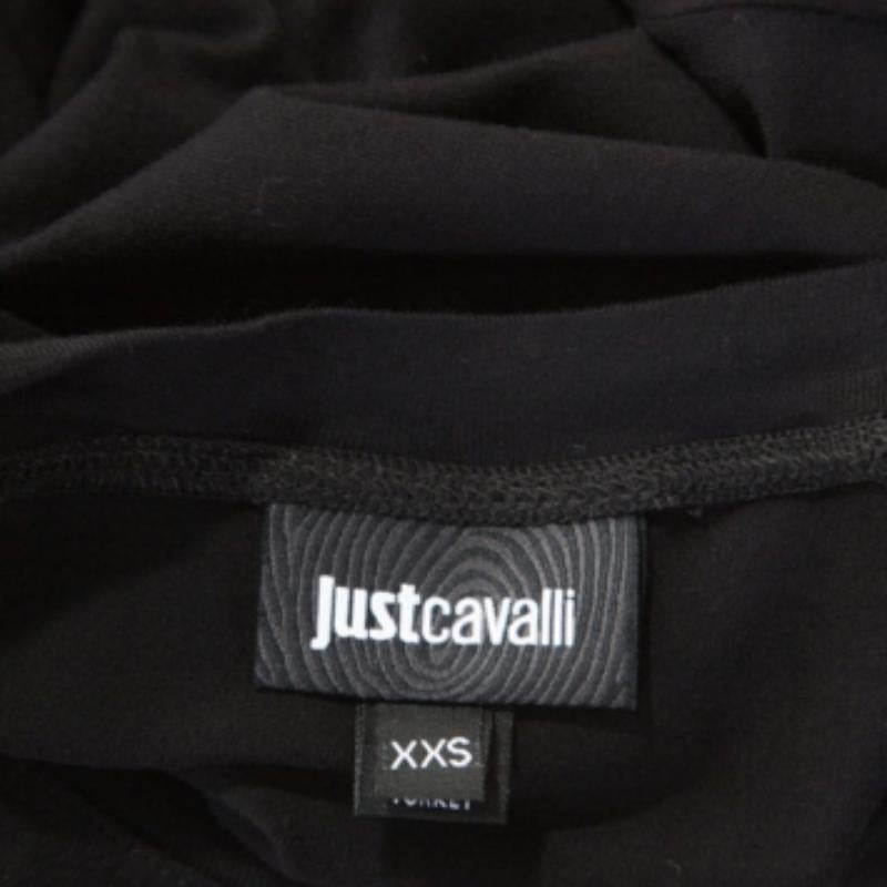 Just Cavalli Schwarzes übergroßes T-Shirt aus Jersey mit Logodruck XXS im Angebot 2