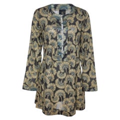 Just Cavalli Noir Tunique en soie imprimée M.