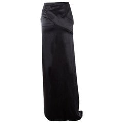 Just Cavalli Black Satin Maxi Skirt M