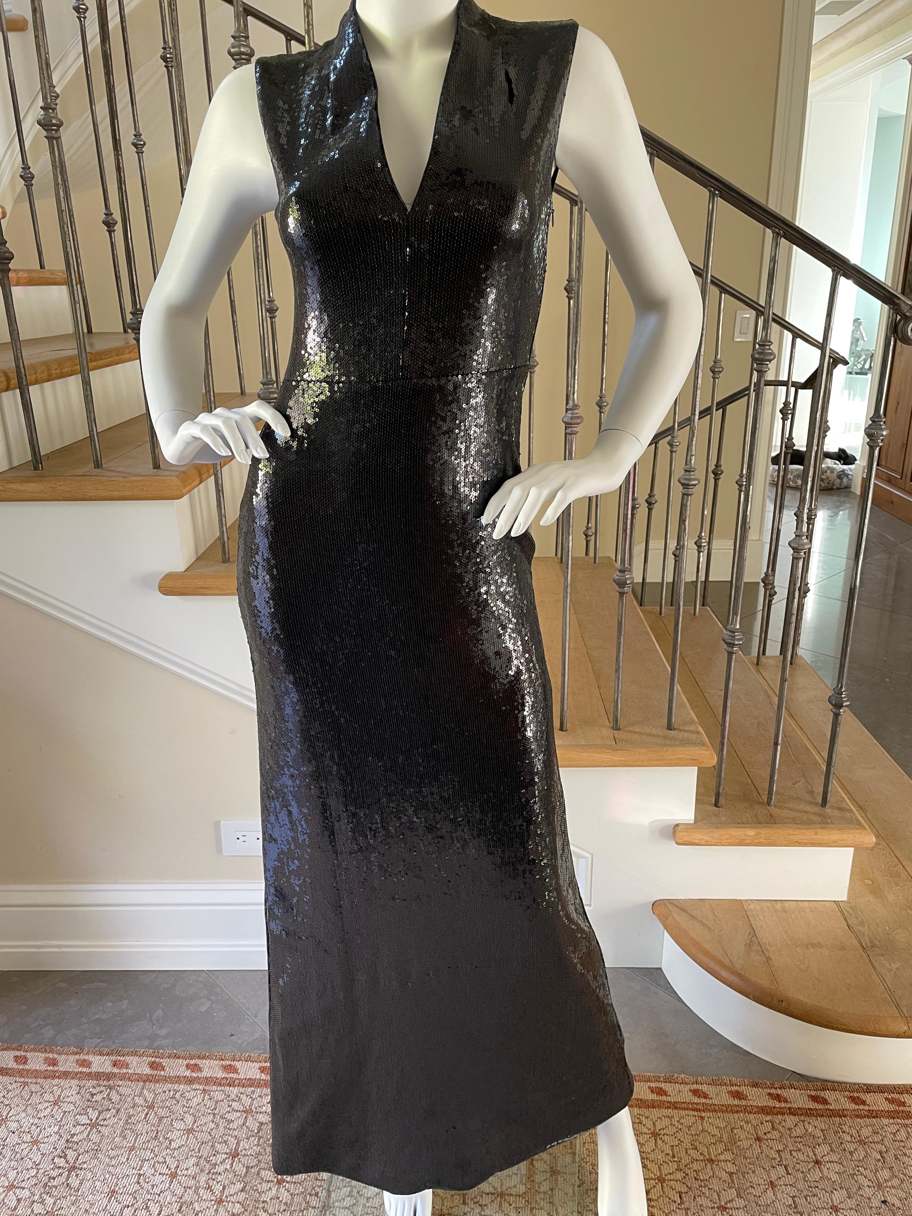 Women's Just Cavalli Black Sequin Scuba Look Sheath Dress by Roberto Cavalli For Sale
